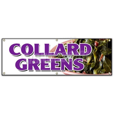 Signmission COLLARD GREENS BANNER SIGN soul food okra chicken cornbread hushpuppies B-72 Collard Greens